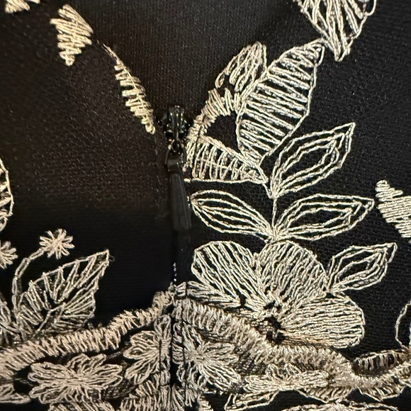 Anthropologie BHLDN Betsy Dress Black Cream Lace Maxi Gown Size 10 - Picture 11 of 15